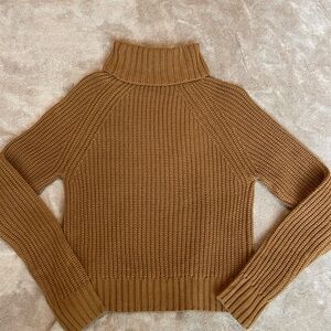 Forever 21 Brown Ribbed Turtleneck Sweater